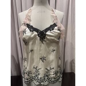 VTG 100% SILK Embroidered Miss Selfridge Cami Unworn!
